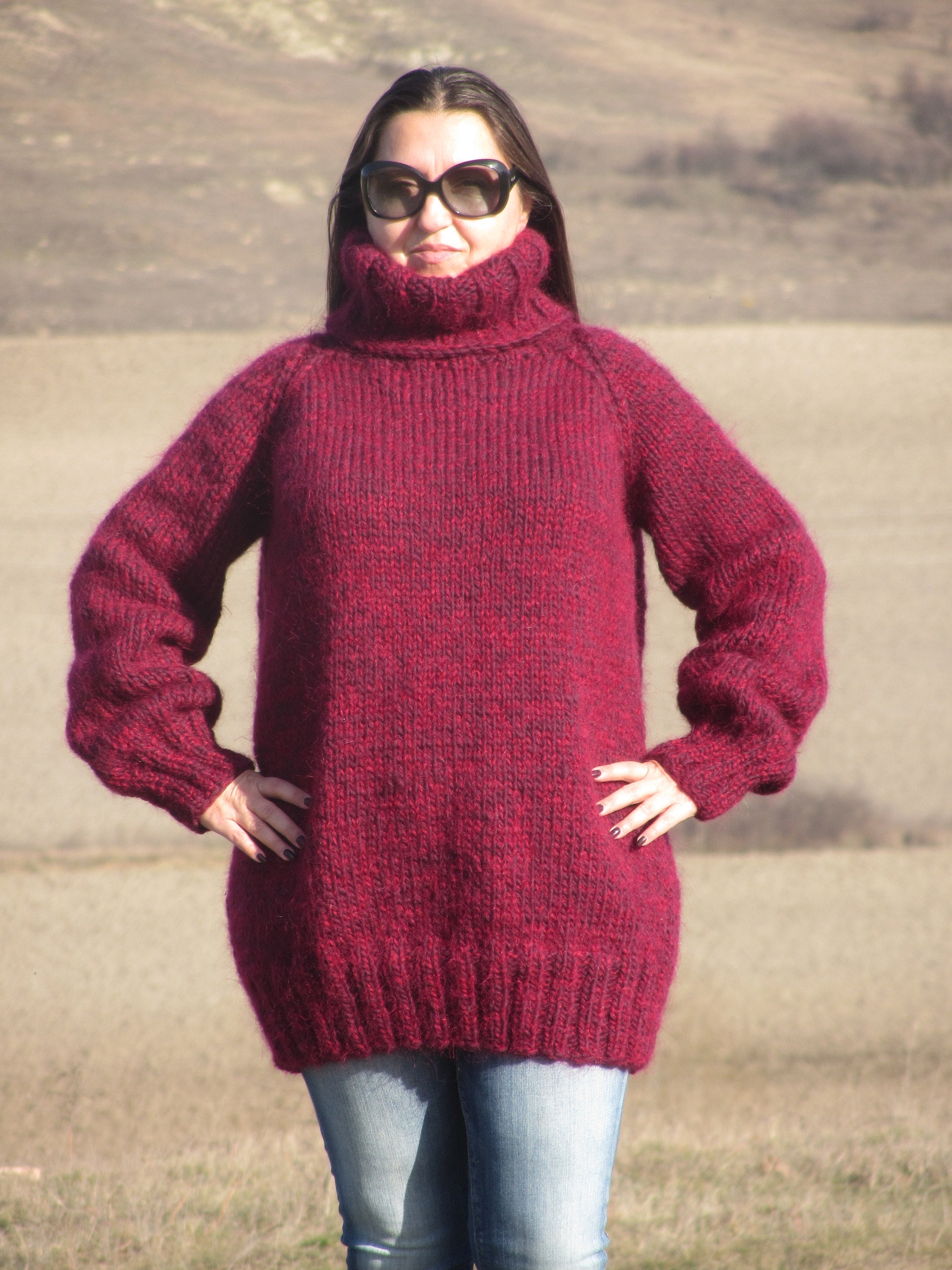 Mohair Roter Norweger Pullover Mohair Pullover