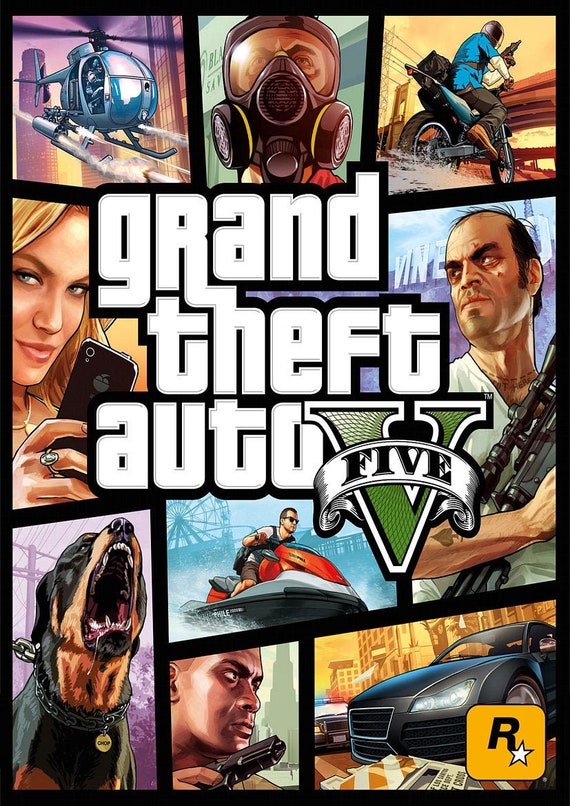 Grand Theft Auto V GTA V Poster A5 A4 A3 A2 A1 -
