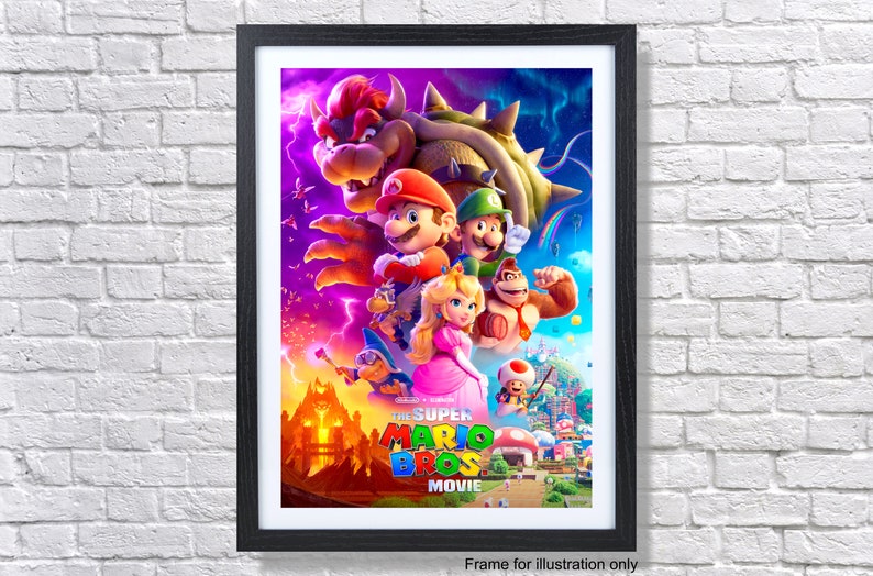 Mario Bros. Decor Print The Super Mario Bros Movie 2023 Poster - Wall Art Print In A4, A3, Or A2 Size - Official Movie Artwork Super Mario Bros Movie Poster - Foto 10