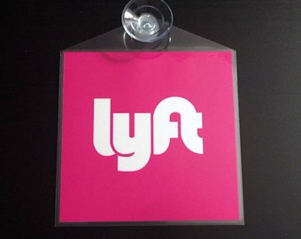 2 Uber Lyft Removable Decal Sign Placard Rideshare New Logo