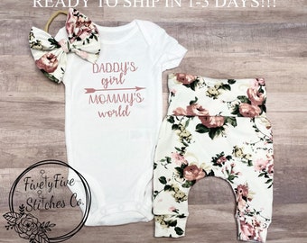 daddys girl mommys world baby outfit