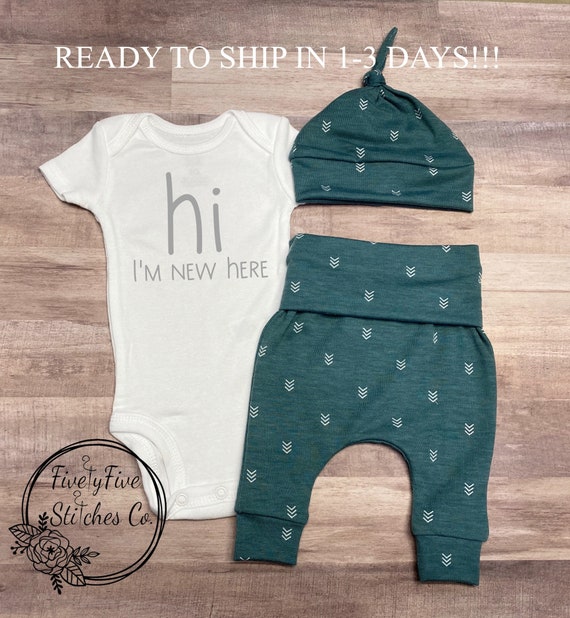 Baby Boy Coming Home Outfit Hi I'm New Here Going Home Outfit Boy