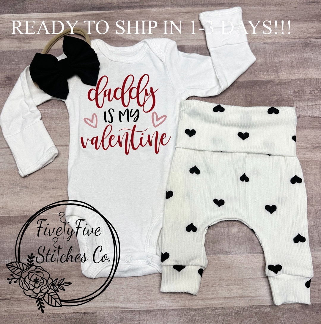 Daddy is My Valentine Baby Girl Valentine Outfit First Etsy