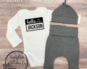 Baby Boy Coming Home Outfit Boy Going Home Outfit Boy Personalized Outfit Newborn Outfit Baby Boy Outfit Baby Boy Clothes Baby Boy Name