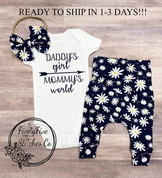 Daddy's Girl Mommy's World Bodysuit Cute Baby Bodysuits Baby