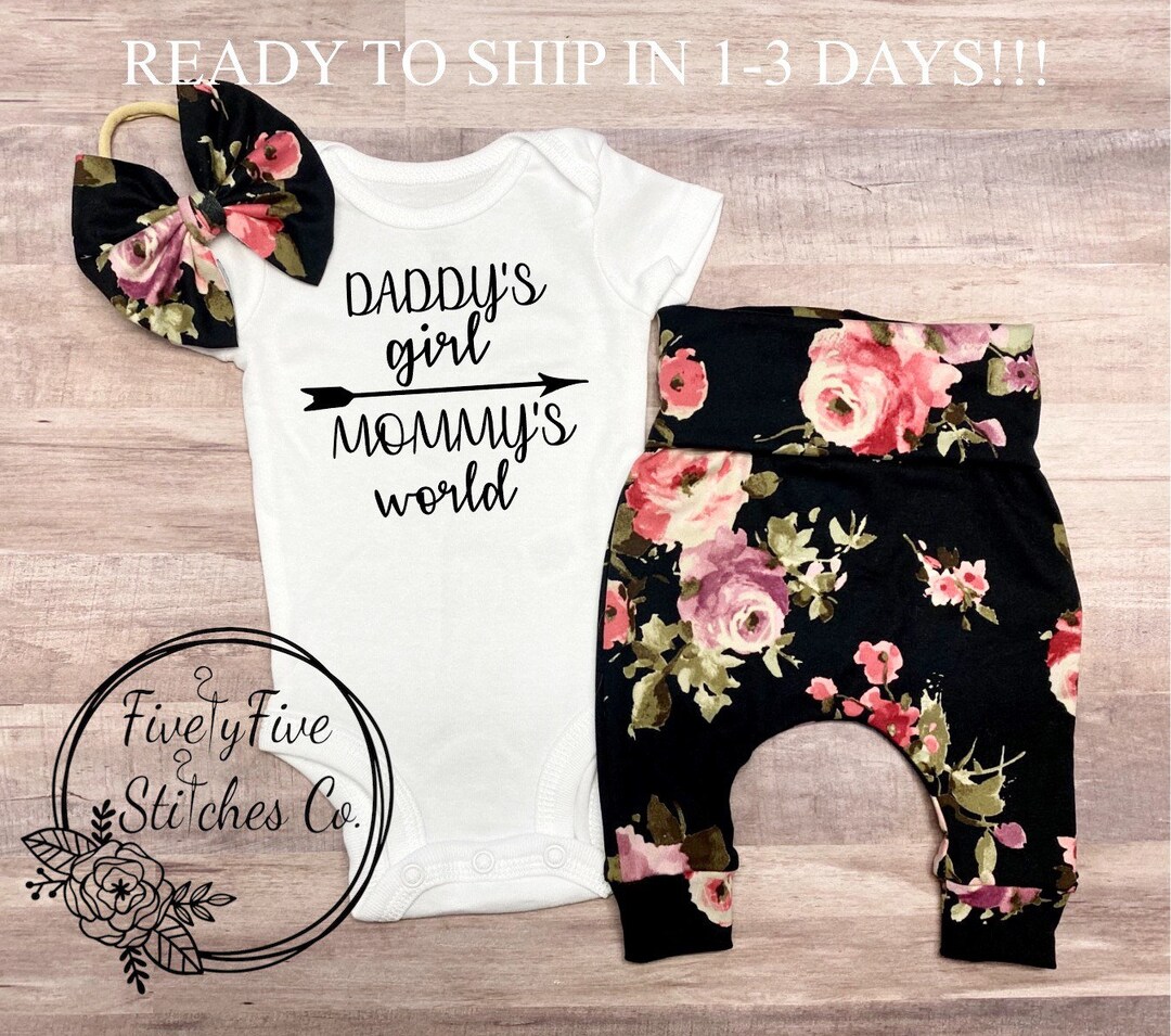 Baby Girl Coming Home Outfit Daddys Girl Mommys World Going Home Outfit