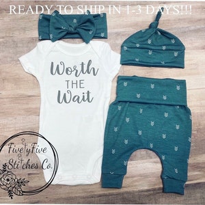 Gender Neutral Going Home Outfit Gender Neutral Coming Home Outfit Worth The Wait Arrows Gender Neutral Baby Clothes Unisex Baby Outfit Baby
