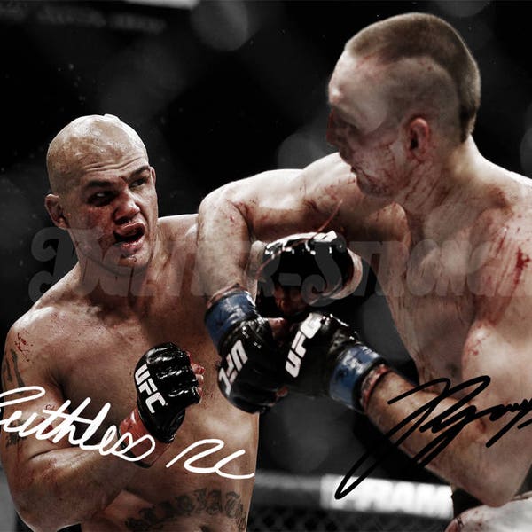 Robbie Lawler & Rory MacDonald pre signed photo print poster - 12x8 inches (30cm x 20cm) - Superb quality