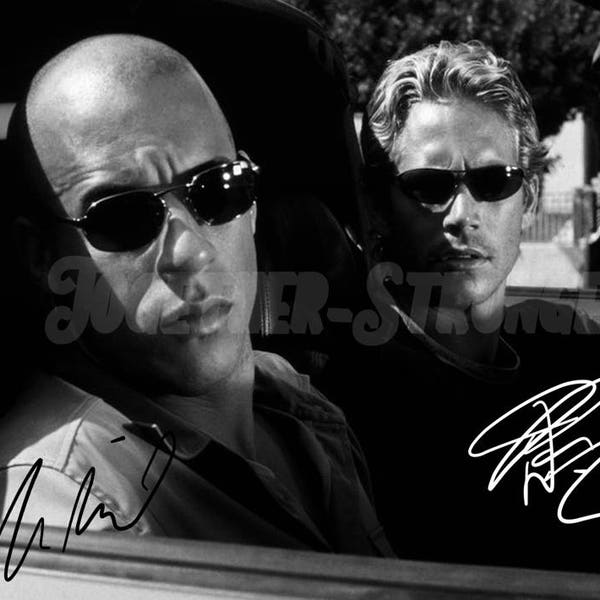 Vin Diesel & Paul Walker Foto Druck Poster - 12 x 8 Zoll (30cm x 20cm) - hervorragende Qualität