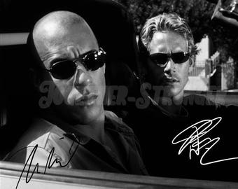 Vin Diesel & Paul Walker photo print poster - 12x8 inches (30cm x 20cm) - Superb quality