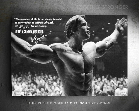 ARNOLD SCHWARZENEGGER POSTER FITNESS GYM QUOTE MUSCLES PRINT A3 A4 SIZE