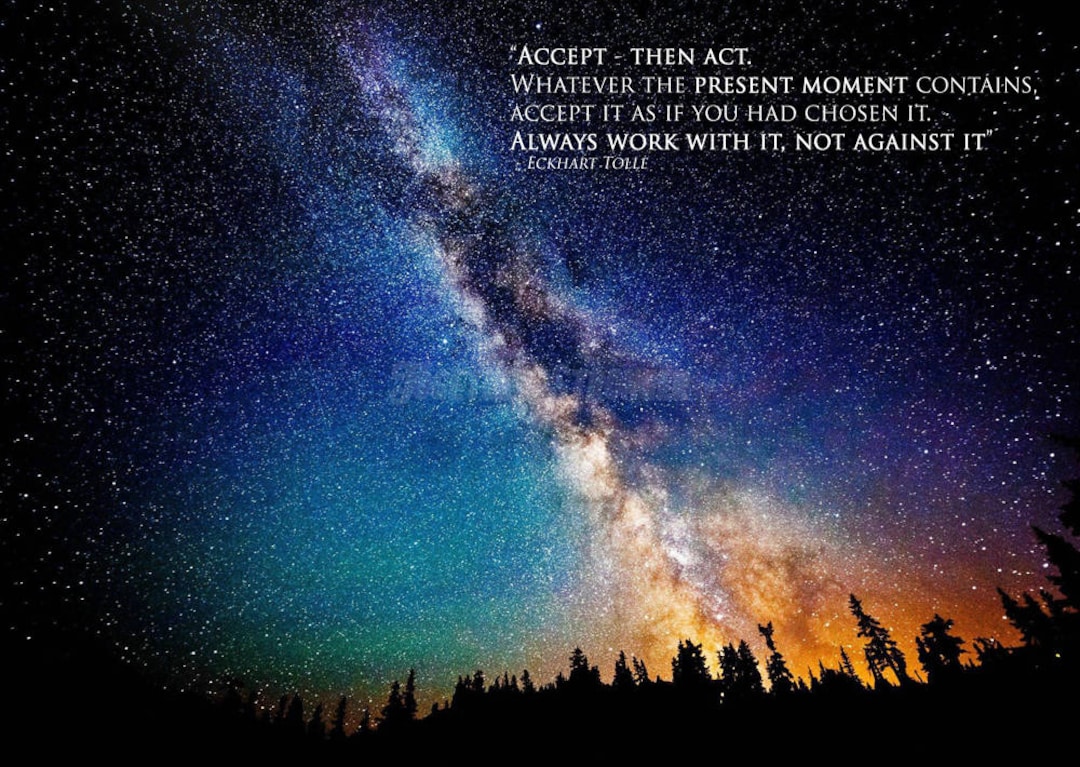 Eckhart Tolle Quote Art Photo Print Poster - Superb Quality - Whatever the  Present Moment Contains, Accept It as If You Had Chosen It - Etsy, image size:1080x767