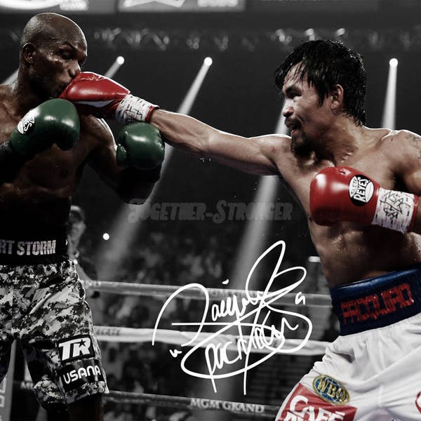 Manny Pacquiao pre signed photo print poster - 12x8 inches (30cm x 20cm) - N.0 2