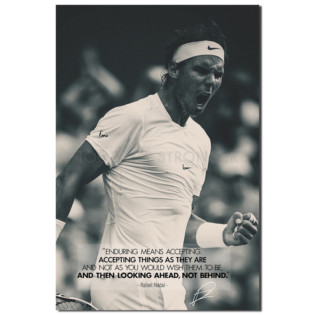 ラファエル・ナダルの感動的な名言 サイン入りポスタープリント - 12x8