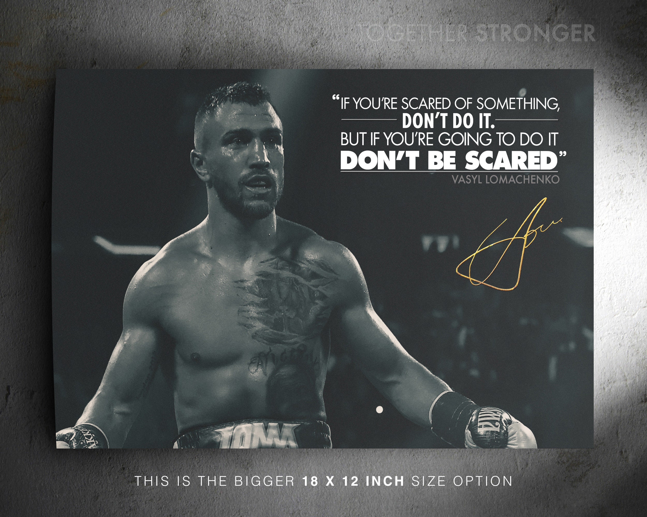 ワシル・ロマチェンコの名言 サイン入り写真プリントポスター - 12x8