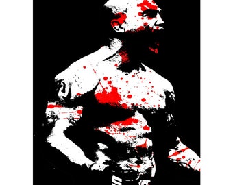 Robbie Lawler blood art pre signed photo print poster - 12x8 inches (30cm x 20cm) - Superb quality