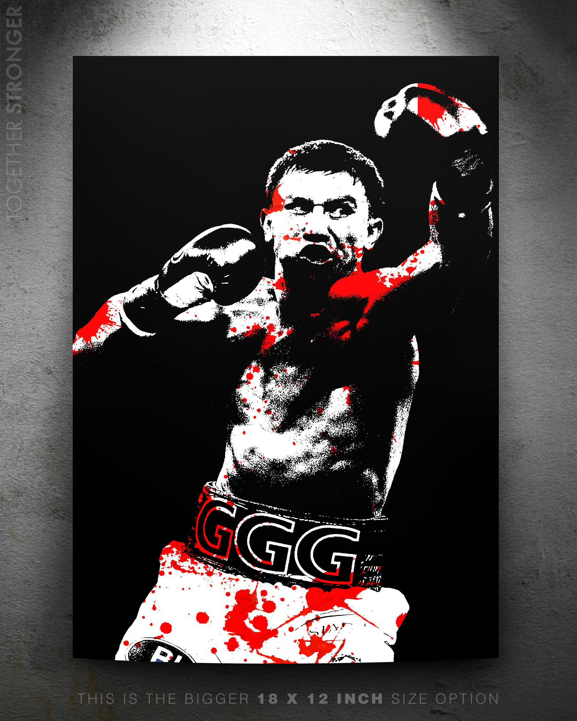 ゲンナジー・ゴロフキン ブラッドアート サイン入り写真プリント