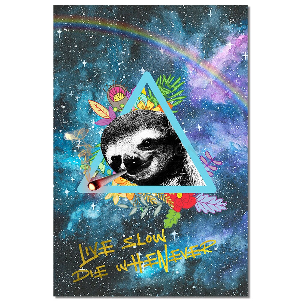 Stoner Sloth Poster Print Superb Quality Live Slow Die Etsy Australia