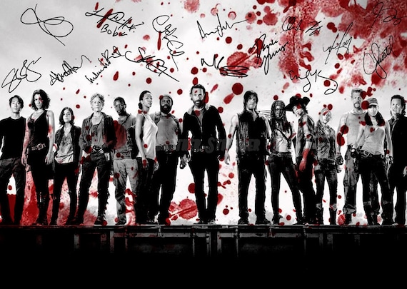 Andrew Lincoln Pre signed BW The Walking Dead cast photo print poster