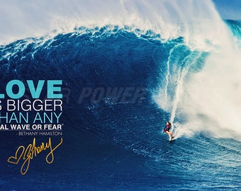 Bethany Hamilton - Inspirational quote - pre signed photo print - 12x8 inches (30cm x 20cm) - Superb quality