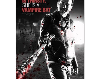 JEFFREY DEAN MORGAN - Lucille quote pre signed photo print poster - 12x8 inches (30cm x 20cm) - Superb quality