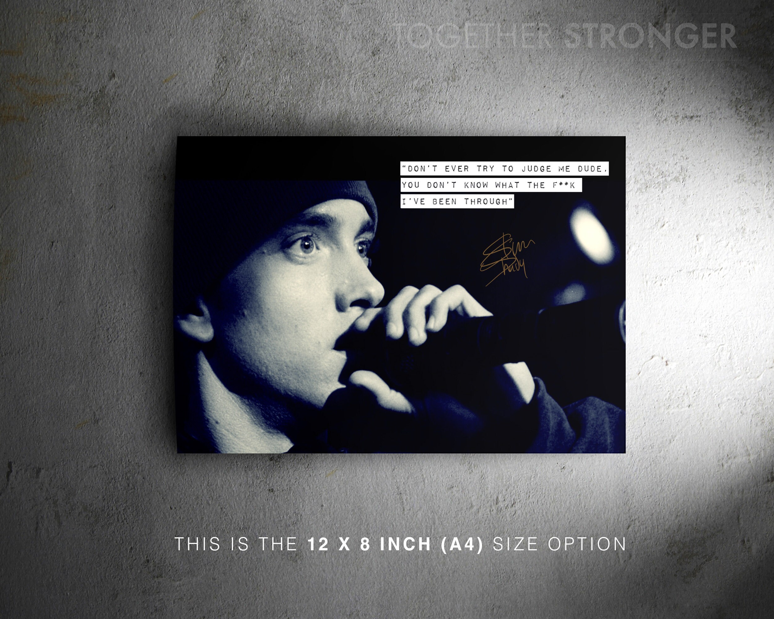 Eminem Citation Art Pre Signe Photo Print Poster 12x8 Pouces Etsy Canada