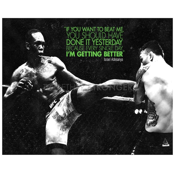 Israel Adesanya 'The Last Stylebender' motivational quote photo print poster - 12x8 inches (30cm x 20cm - A4)  Superb quality