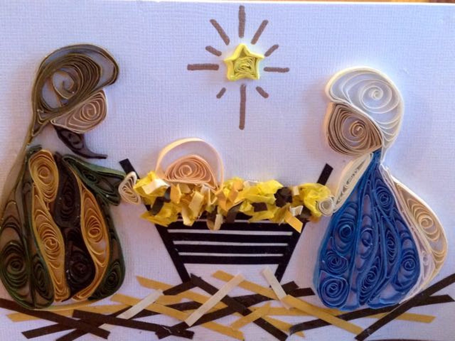 Quilled Nativity Scene Card Etsy