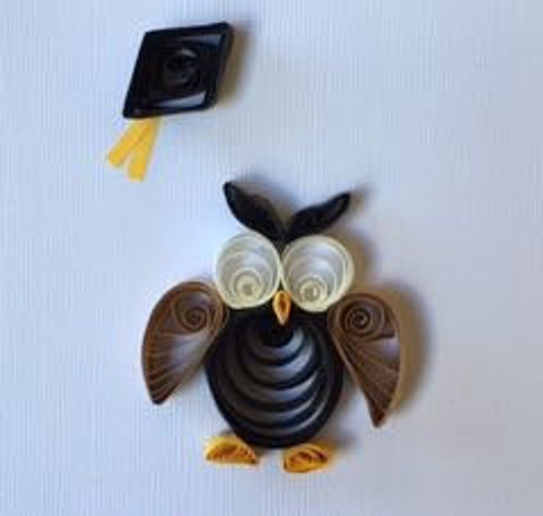 Handcrafted Quilled Graduation Card Owl W/cap Etsy