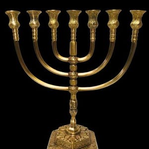 Salomons Menorah, 12" original brass cooper, vintage unique design,