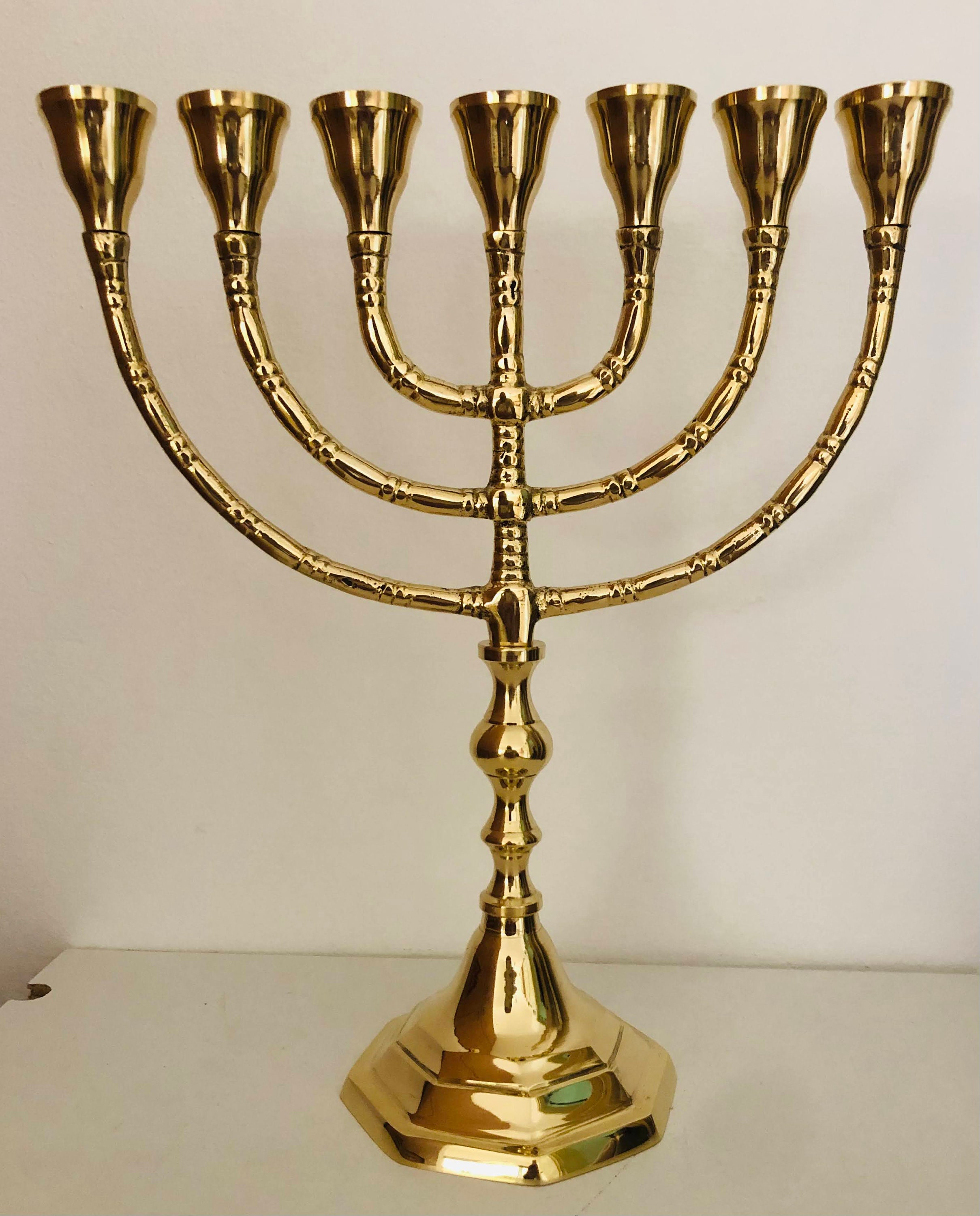 Salomons Menorah, 10" original brass cooper, vintage unique design,