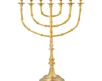Salomons Menorah, 16&quot; original brass cooper, vintage unique design,6529