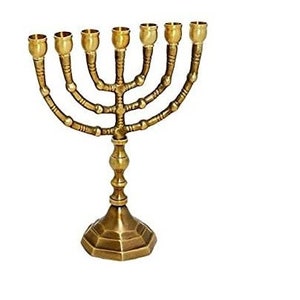 Salomons Menorah brass menorah 8 high image 1