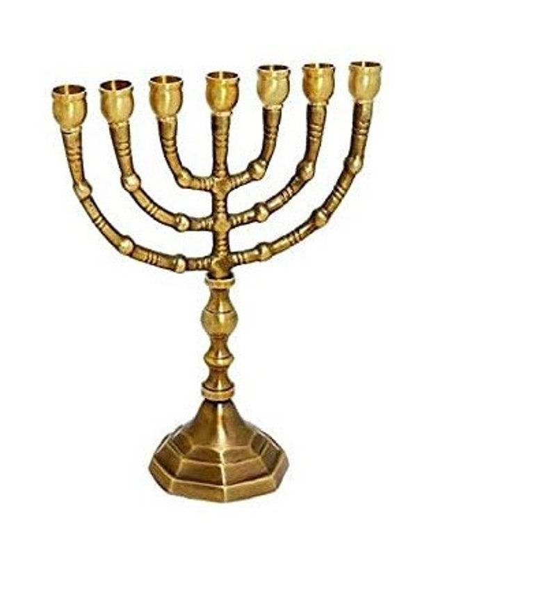 Salomons Menorah brass menorah 8 high image 1