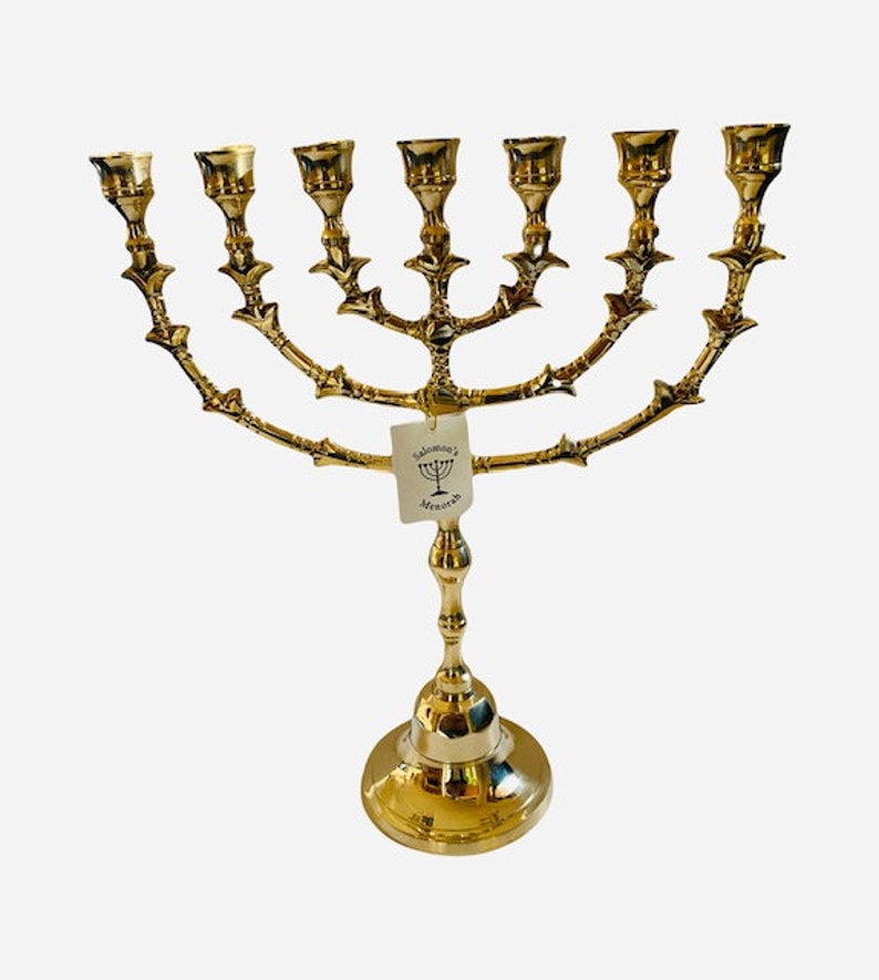 Salomons Menorah brass menorah 12 high image 2