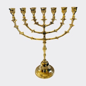 Salomons Menorah brass menorah 12 high image 1