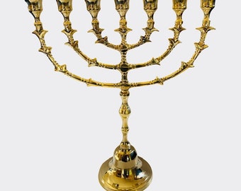 Salomons Menorah brass menorah 12" high