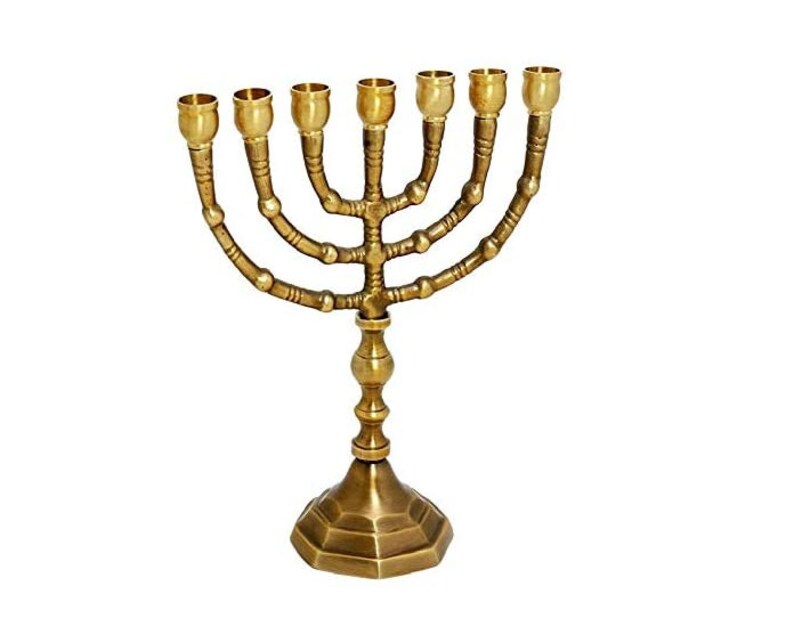 Salomons Menorah brass menorah 8 high image 3