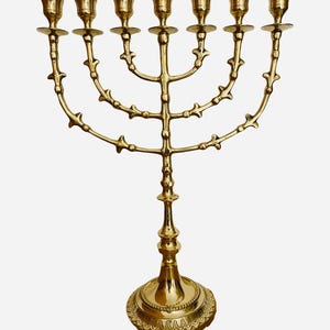 Salomons Menorah, 16" original brass cooper, vintage unique design,7450