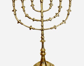 Salomons Menorah, 16&quot; original brass cooper, vintage unique design,7450