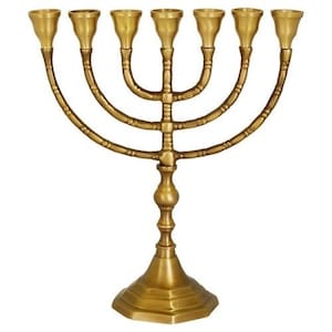 Salomons Menorah, 10" original brass cooper, vintage unique design,