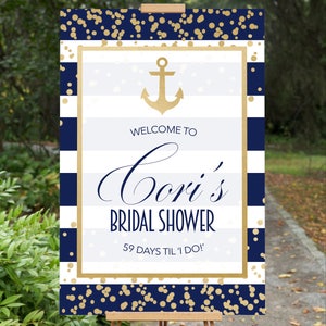 PRINTABLE, CUSTOM | Nautical Bridal Shower Welcome Sign | 24x36" | Bridal Shower, Wedding, Welcome