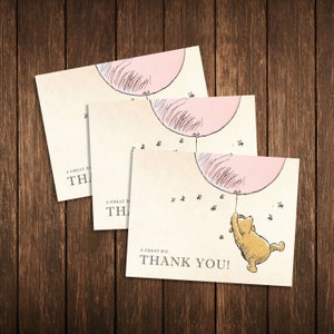 Classic Pooh Baby Shower Invitation, Book, Thank You Card Template Set 100% Editable Text, Printable, INSTANT DOWNLOAD image 5