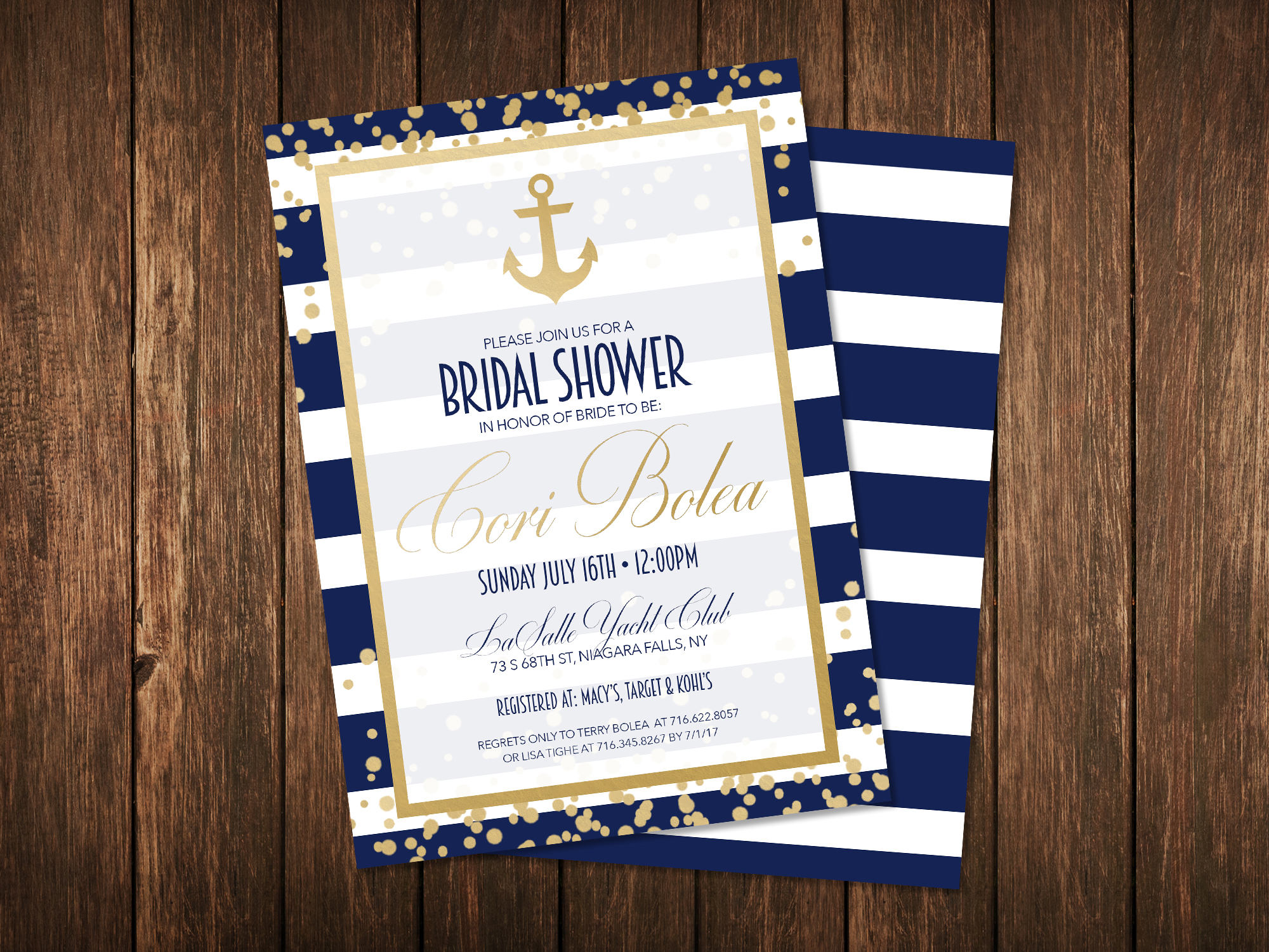 CUSTOM PRINTABLE Nautical Bridal Shower Invitation | Etsy