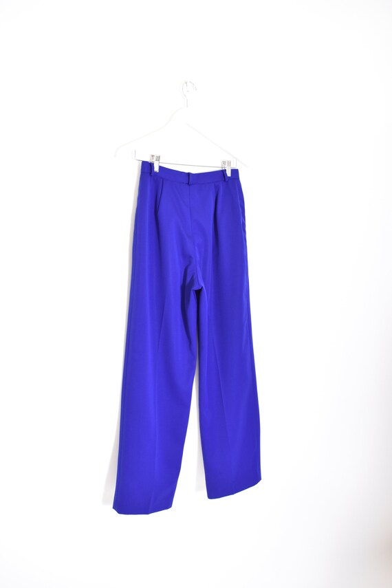 90s vintage COBALT BLUE pleated front boyfriend t… - image 9