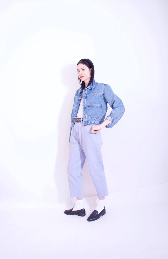 calvin klein cropped denim jacket