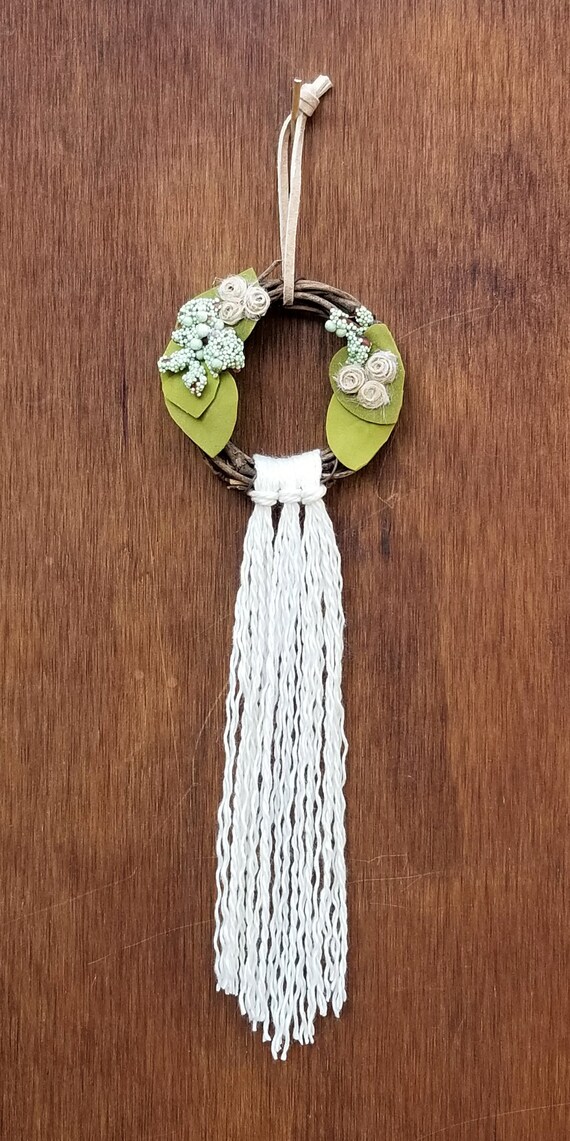 Boho Chic Decor Mini Wall Hanging Rustic Ornament