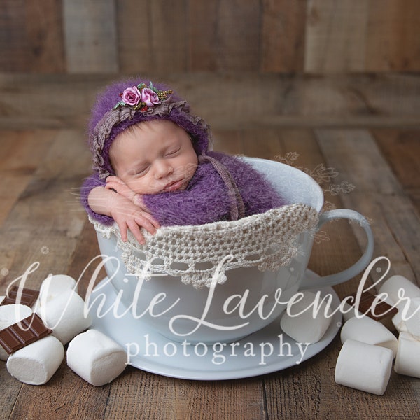 Tea Cup and Marshmallows, Hershe's, S'mores - Digital Backdrop  - Tea Cup Newborn Sitter Toddler Photography, digital download