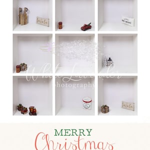 Santa in Box Photography Overlay - Christmas card