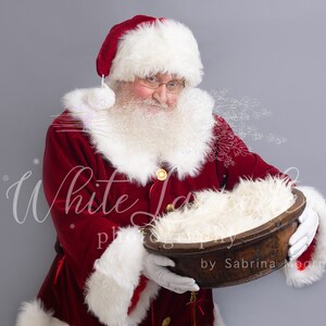 Santa holding newborn in a basket / bowl - digital backdrop - digital background